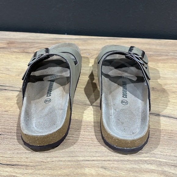 Olive cushionaire women’s lane cork footbed sandal bronze green taupe leather - Picture 4 of 9